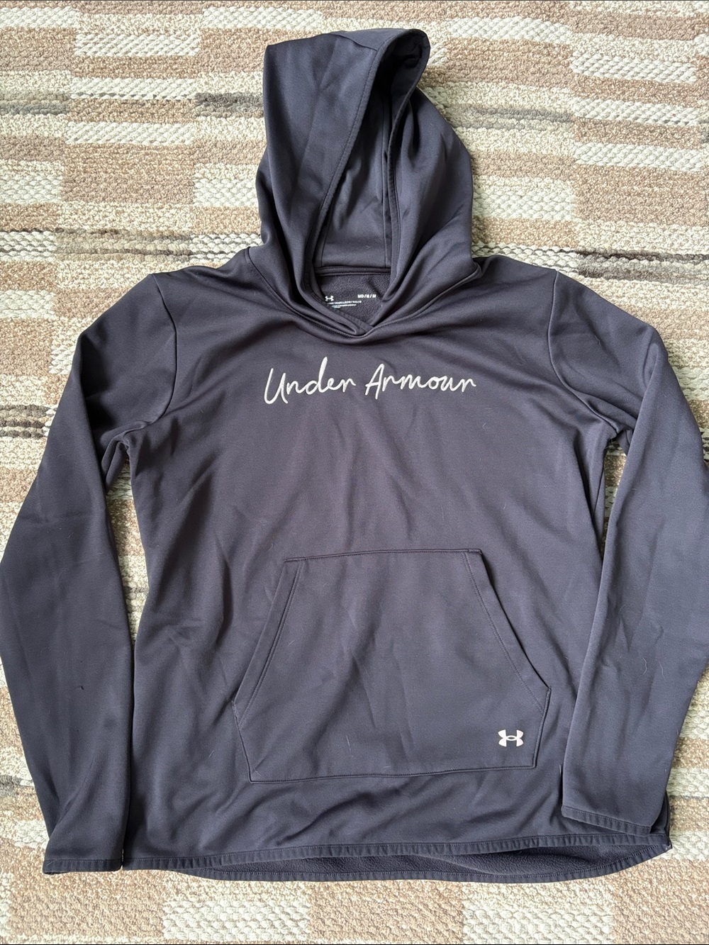 Under Armour Women’s dark gray Hooded Pullover with Script Logo